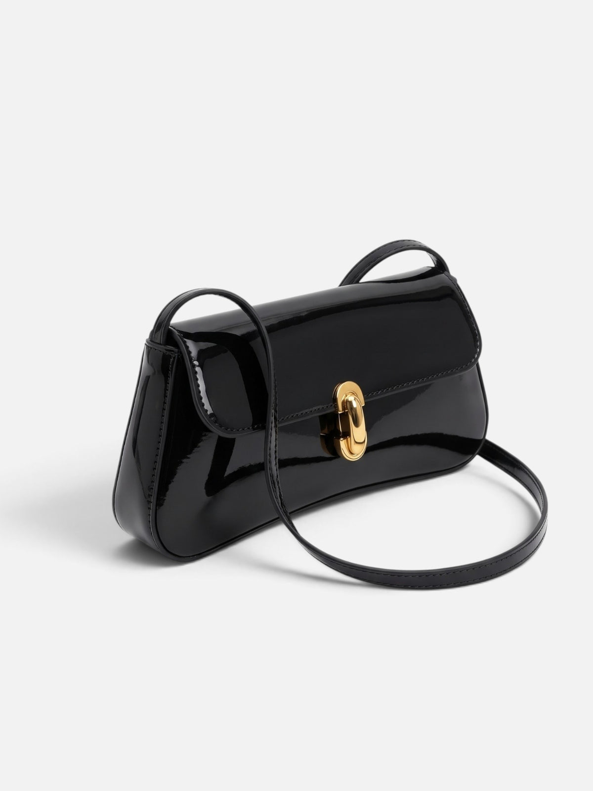 Women's Patent Buckle Detail Shoulder Bag