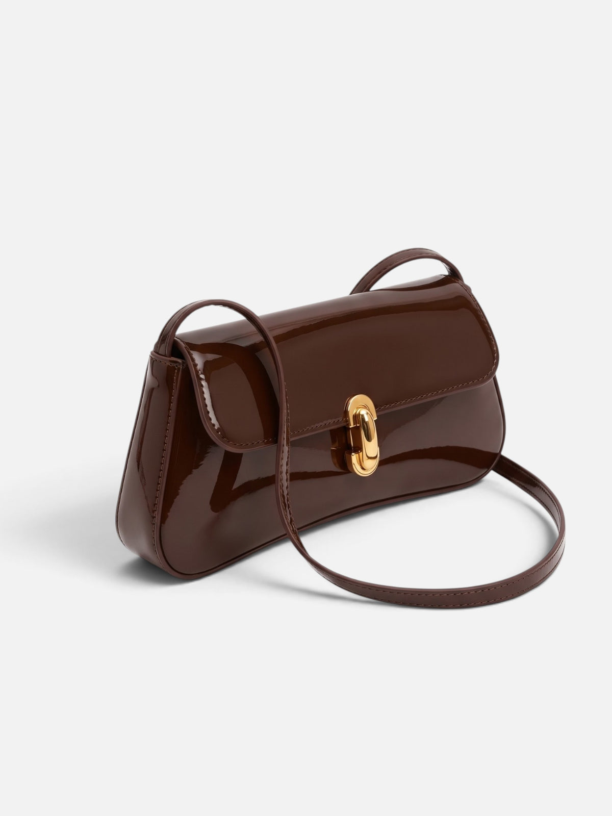 Women's Patent Buckle Detail Shoulder Bag