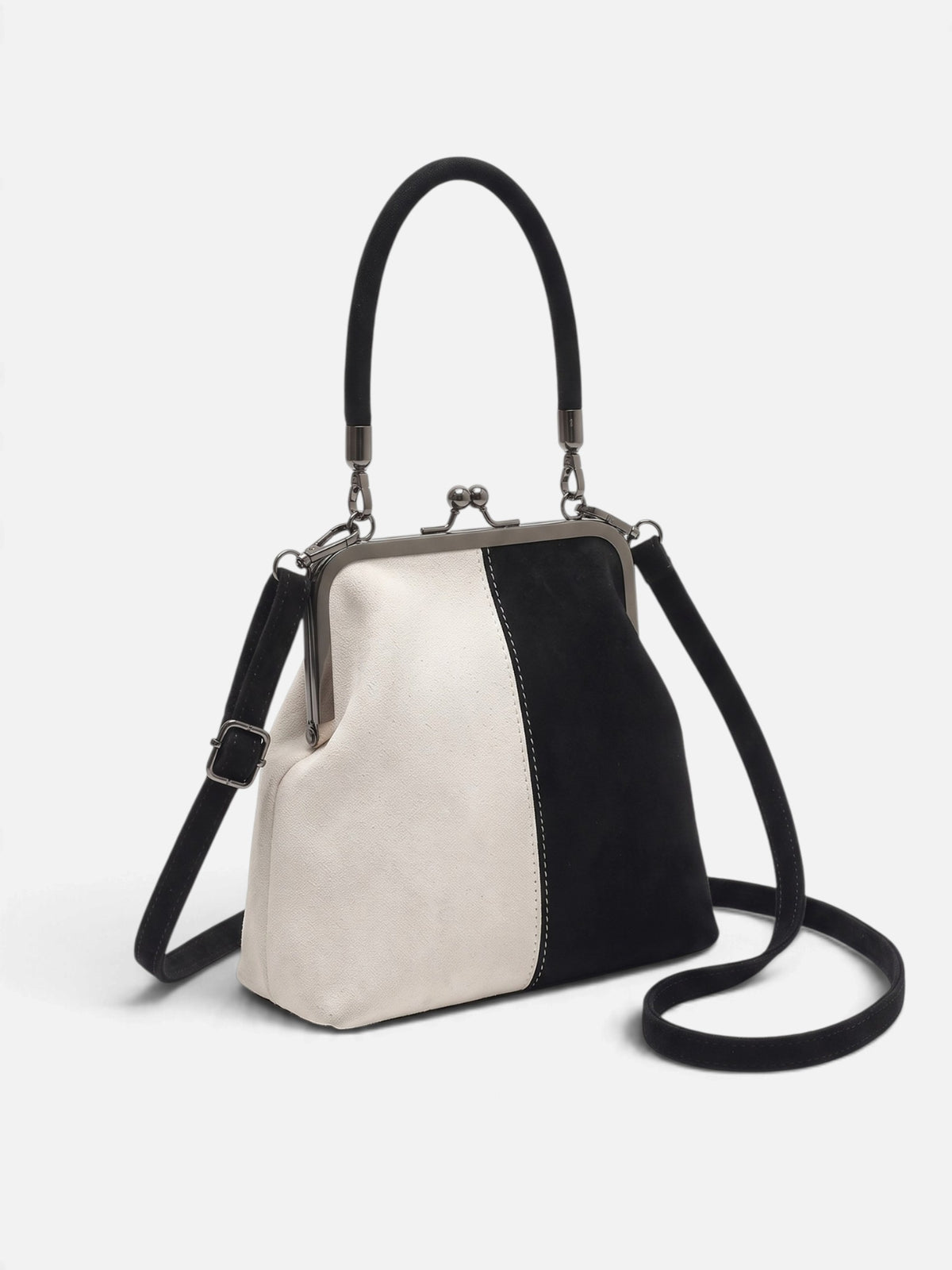 Sac Bandoulière Femme Suédine Fermoir Clic Clac