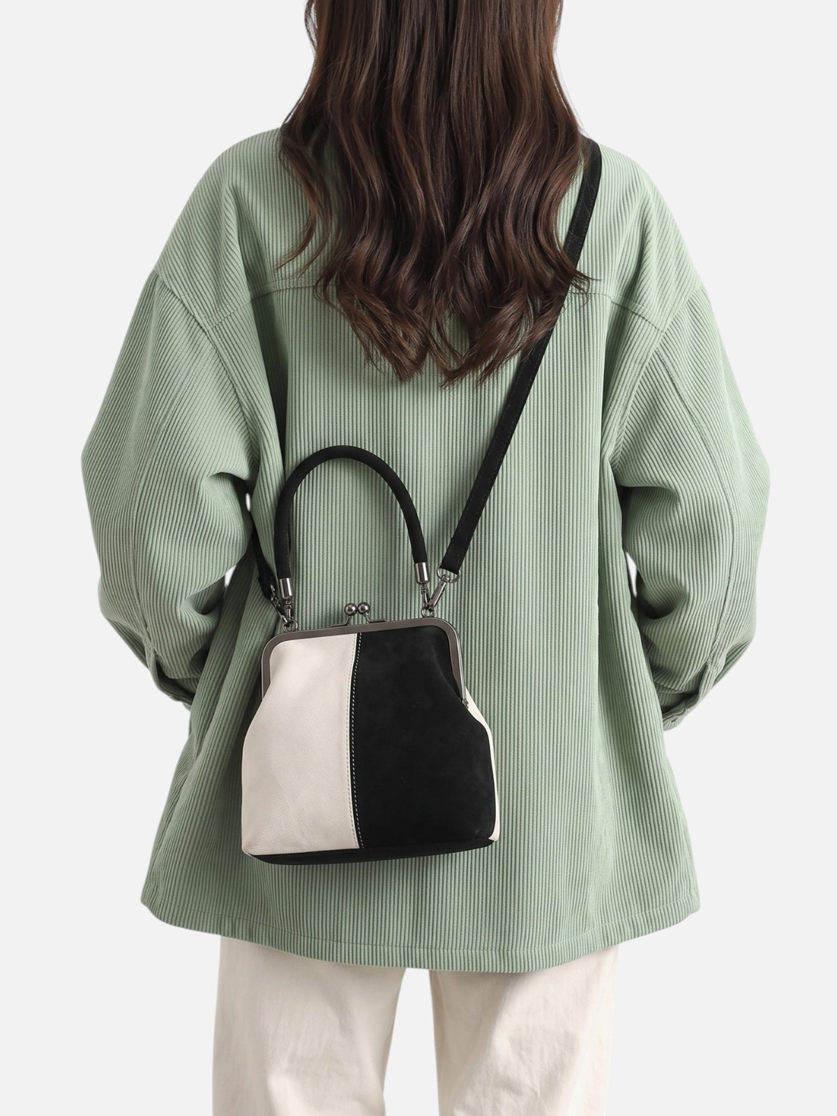Sac Bandoulière Femme Suédine Fermoir Clic Clac