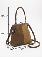 Sac Bandoulière Femme Suédine Fermoir Clic Clac
