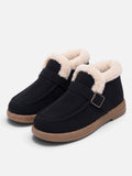 Women's Faux Fur Trim Buckle Ankle Boots