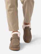 Women's Faux Fur Trim Buckle Ankle Boots