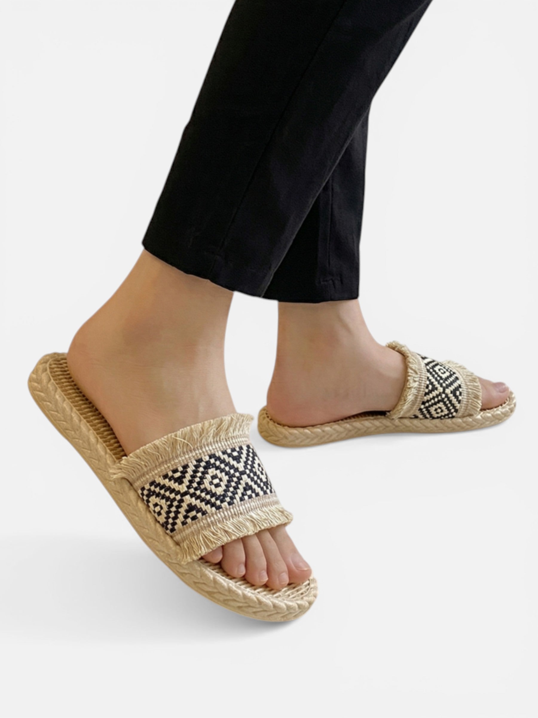 Flat espadrille-style sandals for women for summer