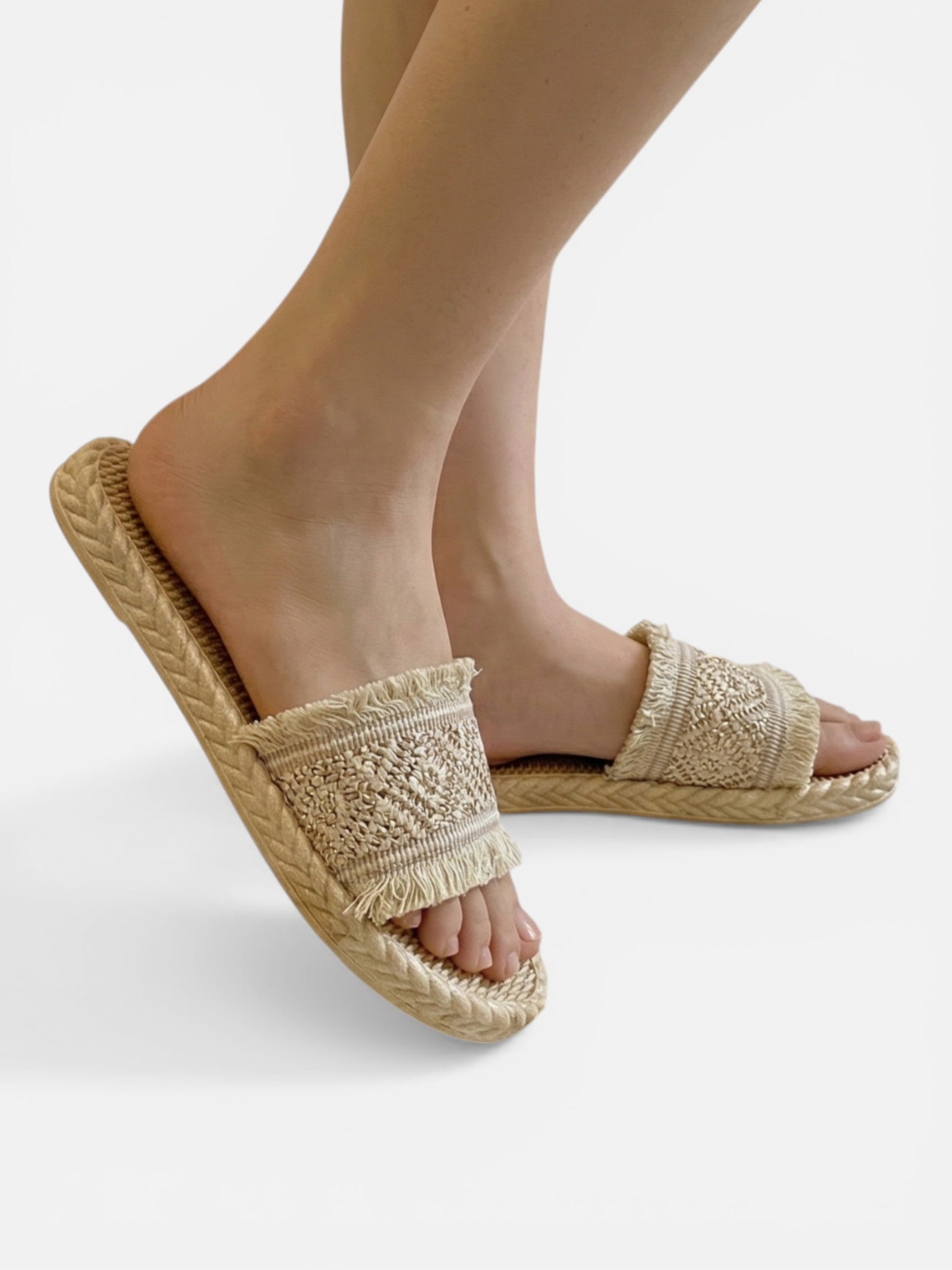 Flat espadrille-style sandals for women for summer