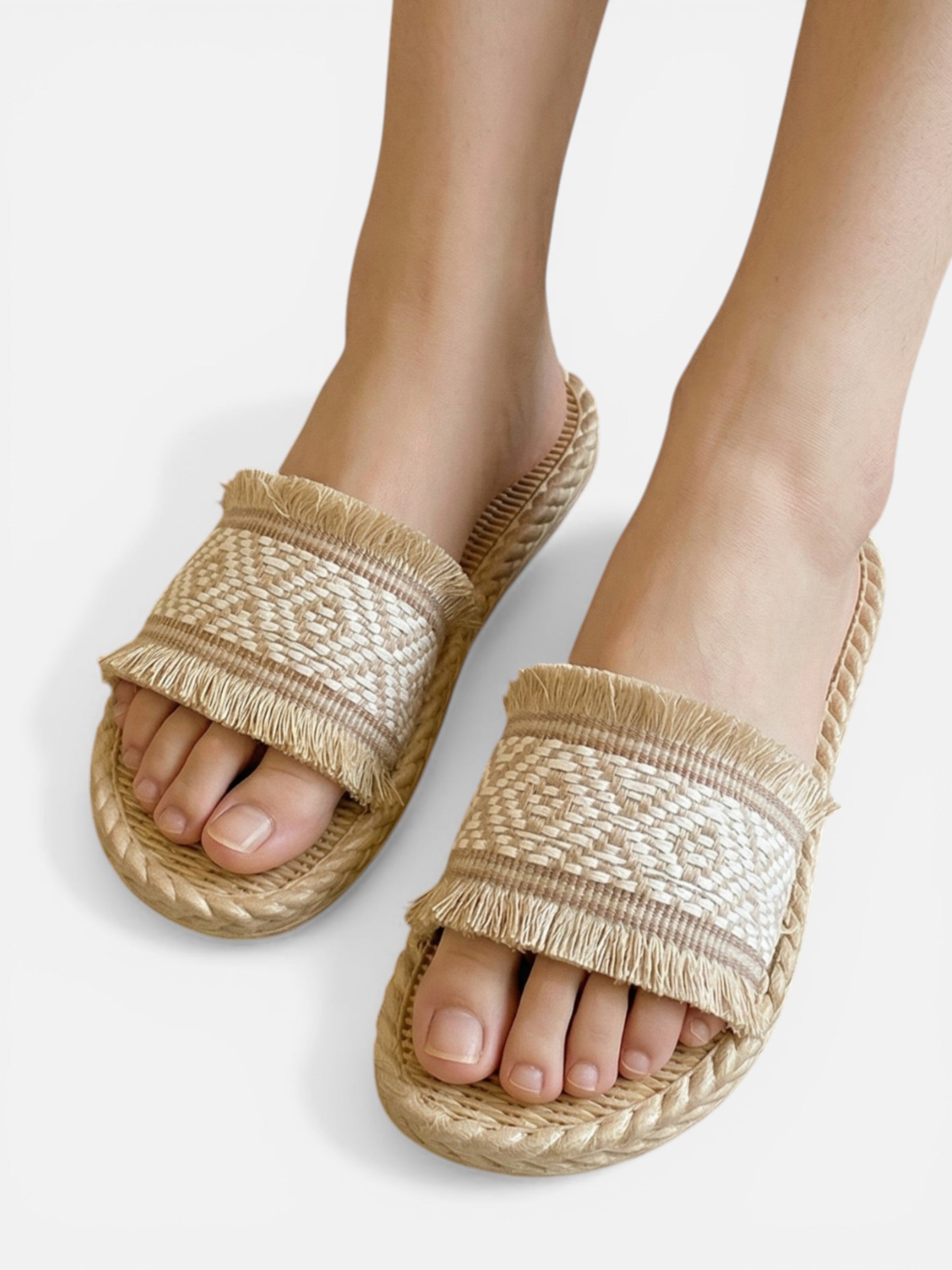 Flat espadrille-style sandals for women for summer