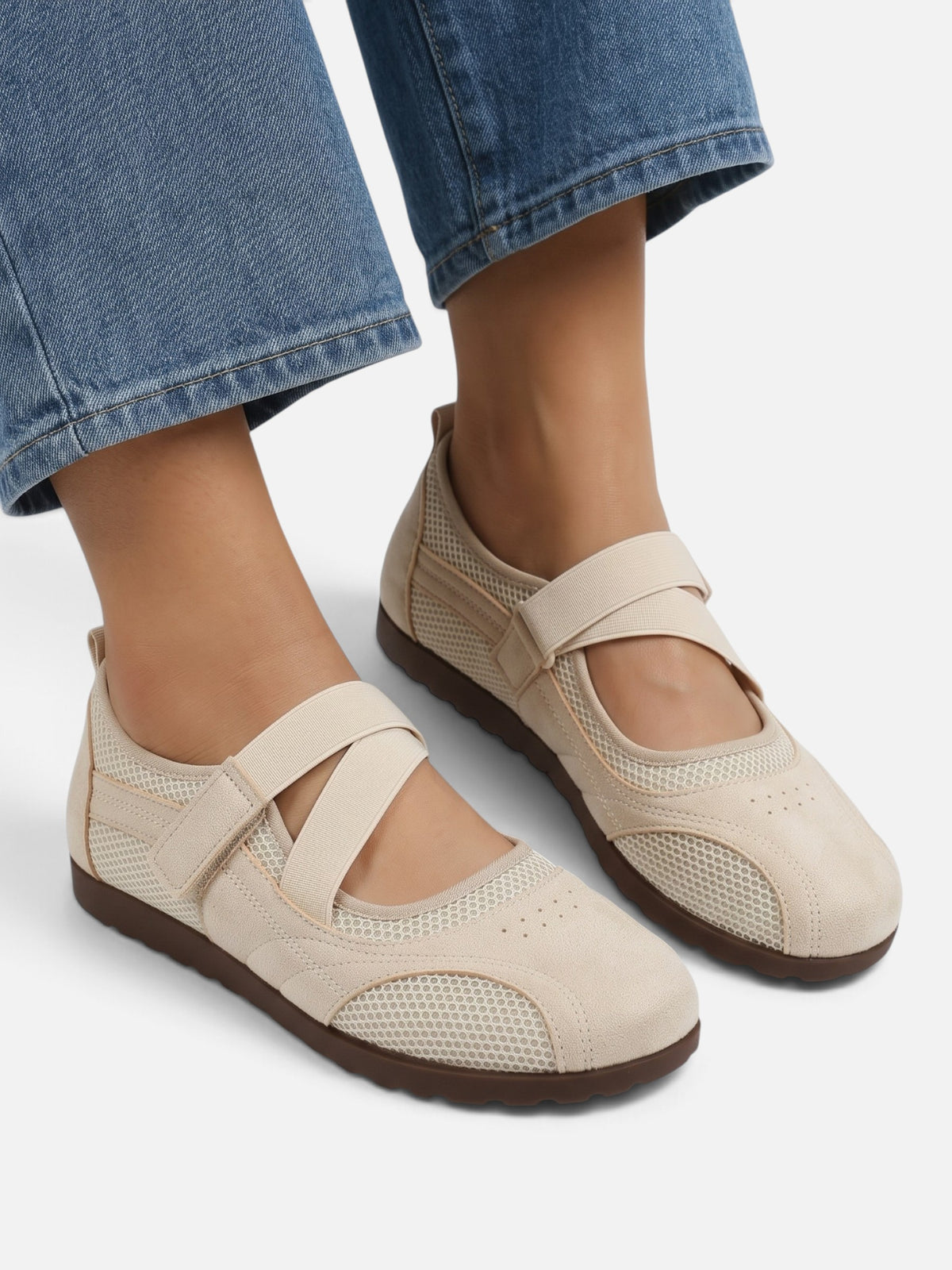 Ballerines Sneakerina Femme Babies Résille Brides Croisées