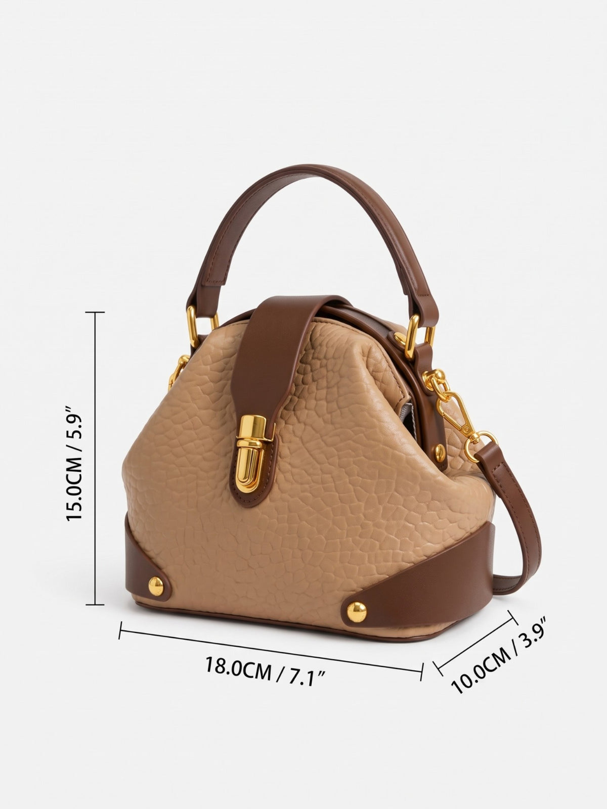 Sac Bandoulière Femme Simili Cuir Bicolore Détail Fermoir
