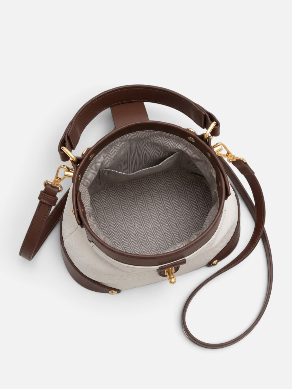 Sac Bandoulière Femme Simili Cuir Bicolore Détail Fermoir