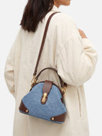 Sac Bandoulière Femme Simili Cuir Bicolore Détail Fermoir