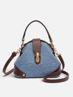 Sac Bandoulière Femme Simili Cuir Bicolore Détail Fermoir