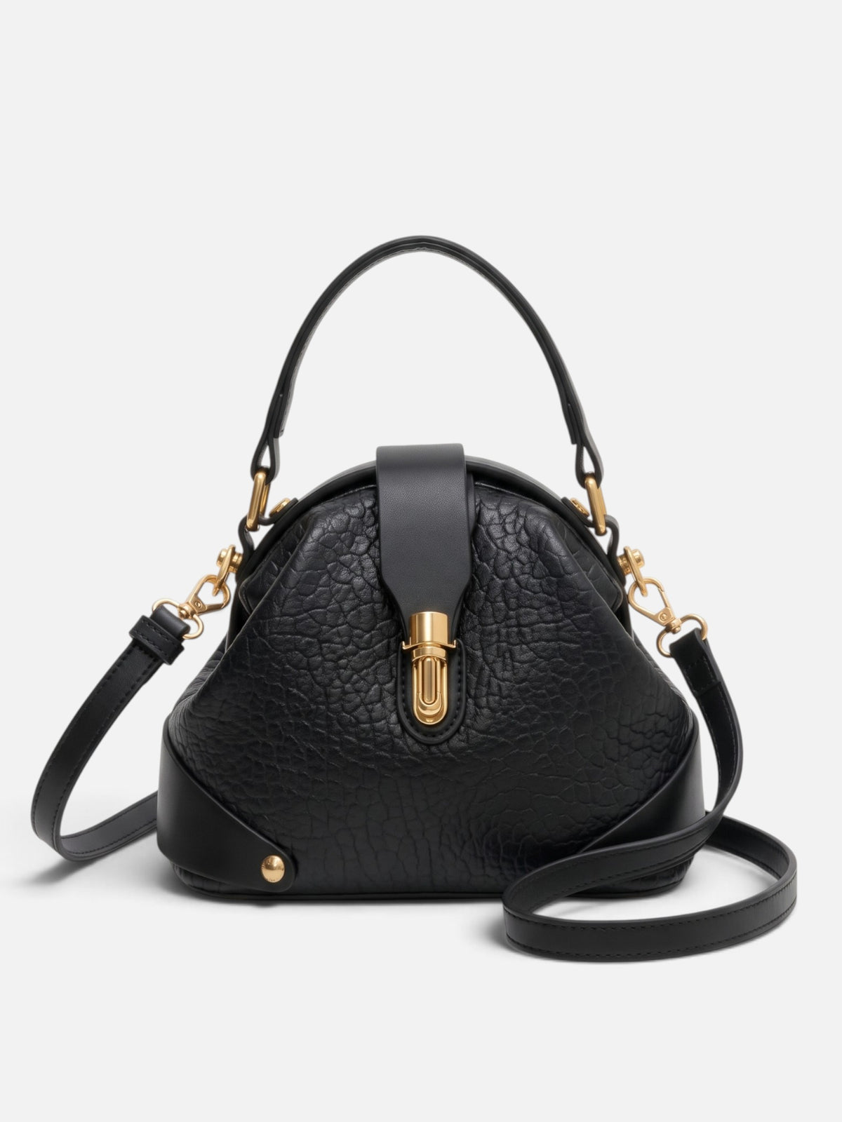 Sac Bandoulière Femme Simili Cuir Bicolore Détail Fermoir