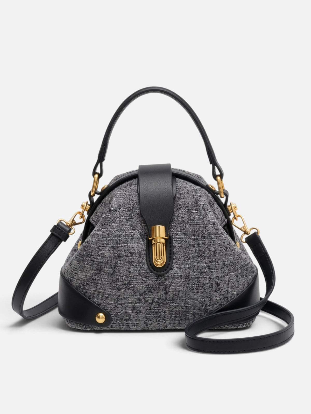 Sac Bandoulière Femme Simili Cuir Bicolore Détail Fermoir