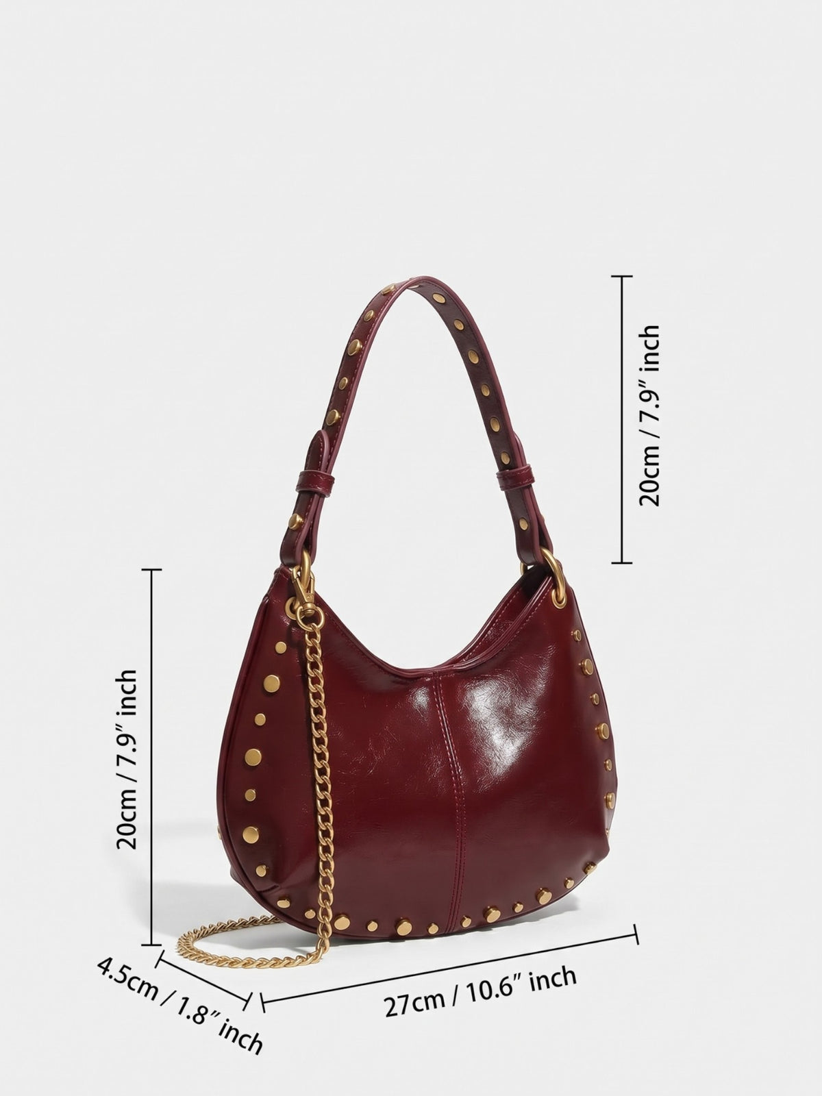 Sac Hobo Femme Simili Cuir Clouté