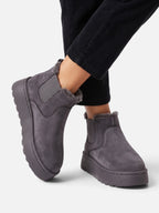 Botines de invierno con plataforma y forro de peluche para mujer