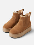 Botines de invierno con plataforma y forro de peluche para mujer