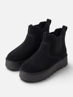 Botines de invierno con plataforma y forro de peluche para mujer