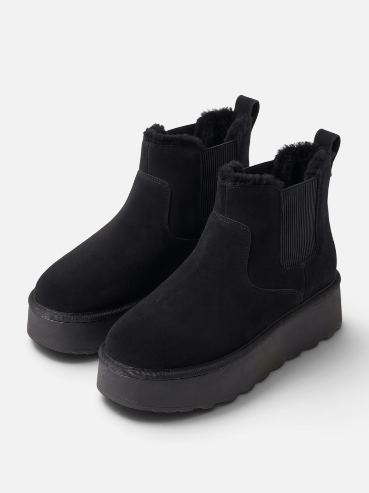 Women's Suede Look Faux Fur Lined Platform Boots