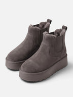 Botines de invierno con plataforma y forro de peluche para mujer