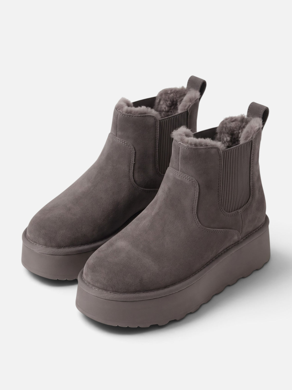 Women's Suede Look Faux Fur Lined Platform Boots