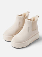 Botines de invierno con plataforma y forro de peluche para mujer