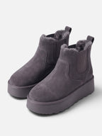 Botines de invierno con plataforma y forro de peluche para mujer
