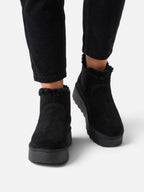 Botines de invierno con plataforma y forro de peluche para mujer