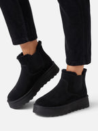 Botines de invierno con plataforma y forro de peluche para mujer