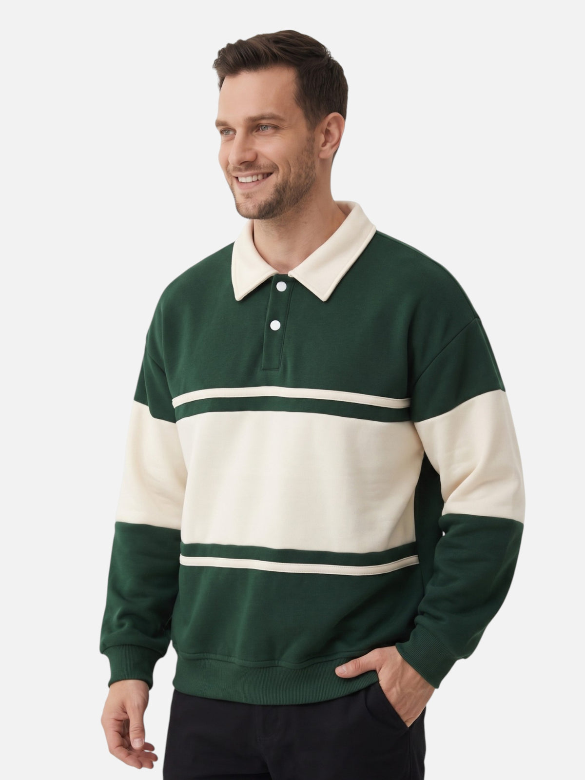 Sweat Bicolore Homme Col Polo