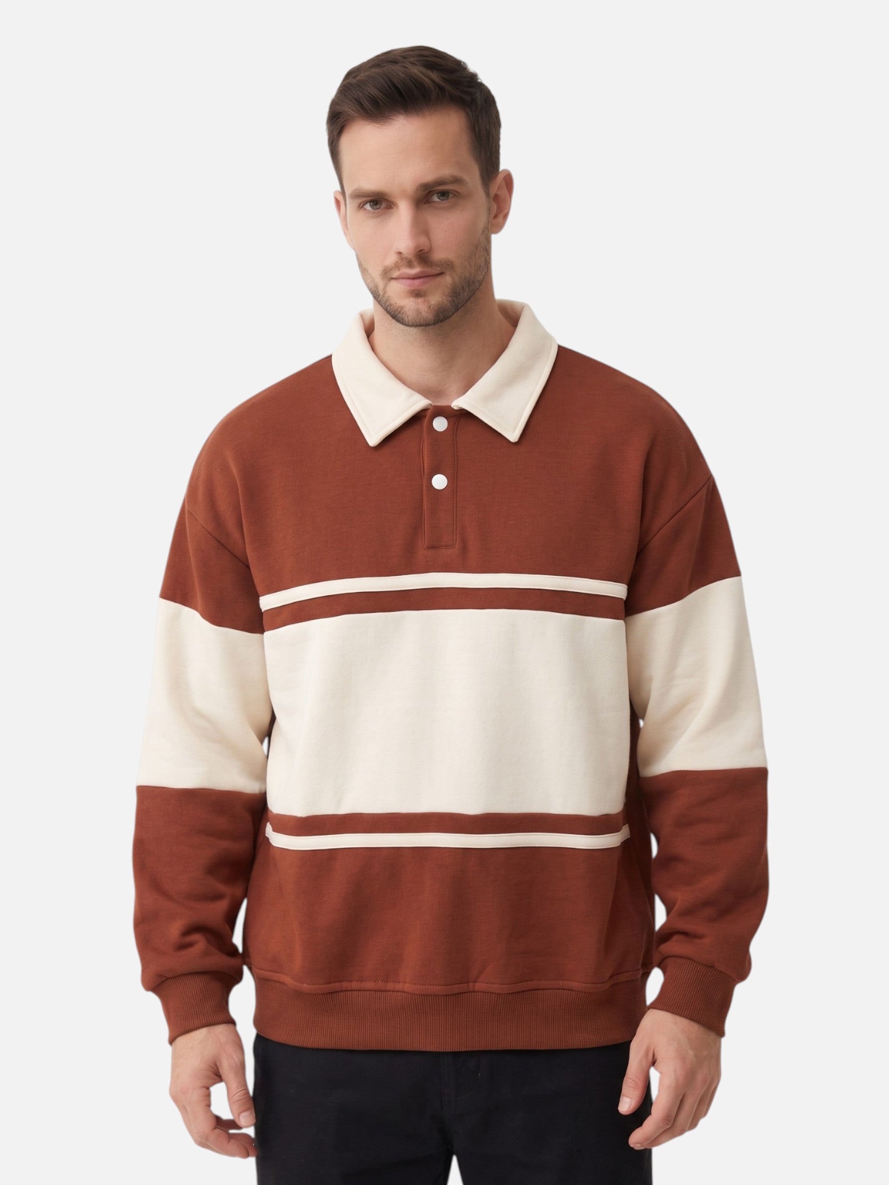 Sweat Bicolore Homme Col Polo