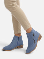 Women’s Pointed Toe Double Side Zip Ankle Boots
