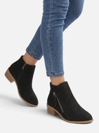 Women’s Pointed Toe Double Side Zip Ankle Boots