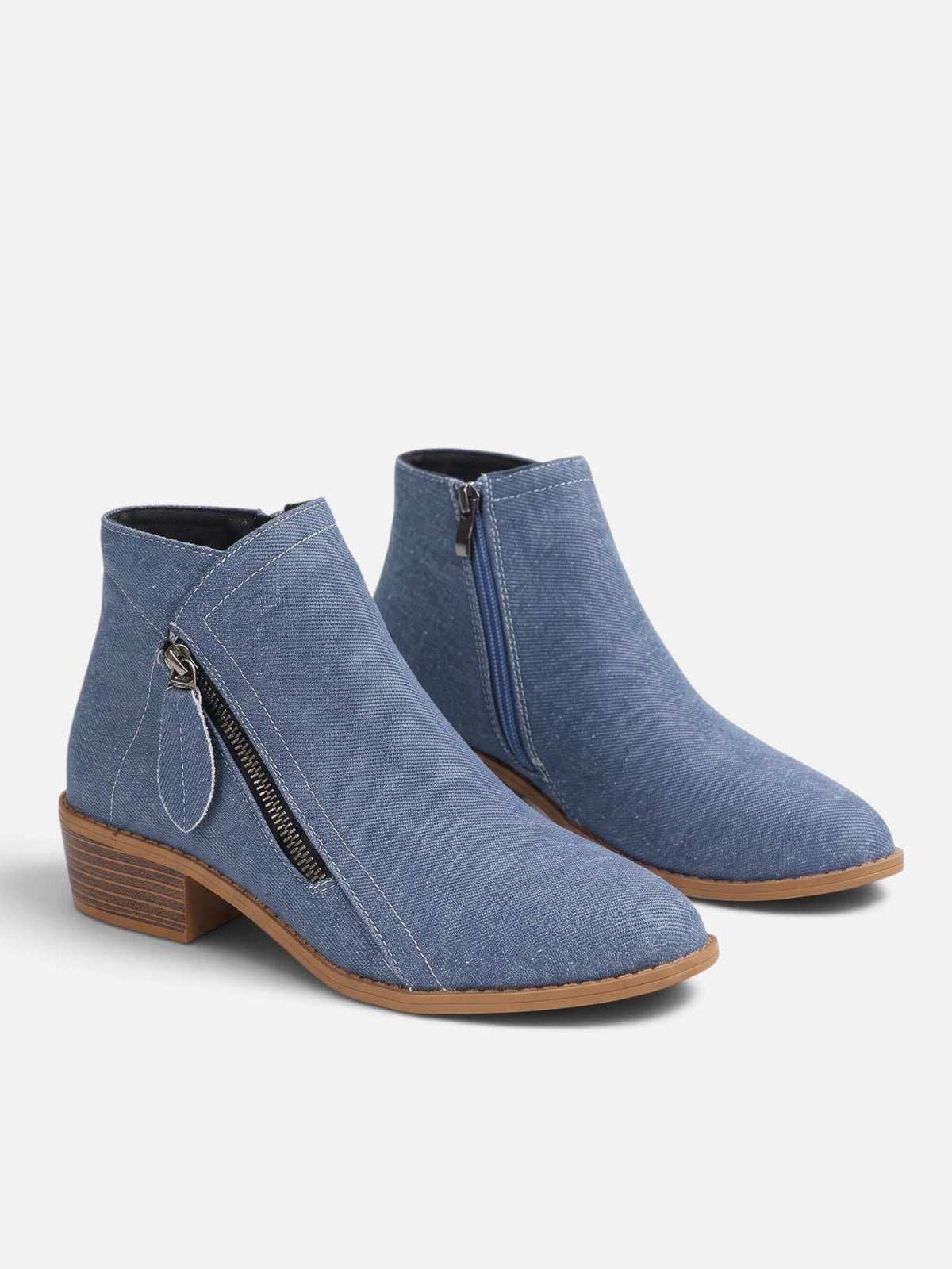 Women’s Pointed Toe Double Side Zip Ankle Boots