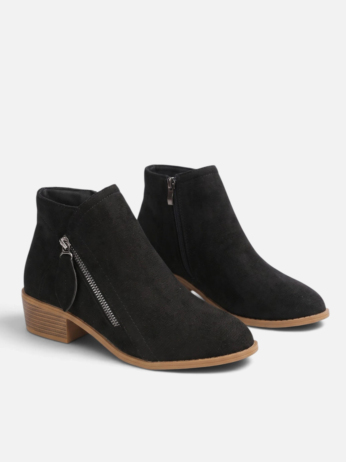 Women’s Pointed Toe Double Side Zip Ankle Boots