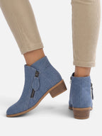 Women’s Pointed Toe Double Side Zip Ankle Boots