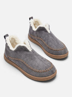 Chaussons Femme Velours Côtelé Doublure Fausse Fourrure à Enfiler