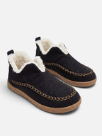 Chaussons Femme Velours Côtelé Doublure Fausse Fourrure à Enfiler