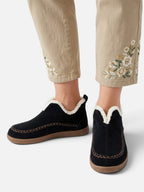 Chaussons Femme Velours Côtelé Doublure Fausse Fourrure à Enfiler