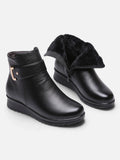 Bottines Compensées Femme Fourrées Boucle