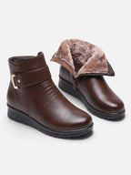 Bottines Compensées Femme Fourrées Boucle