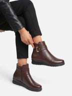 Bottines Compensées Femme Fourrées Boucle