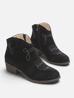 Women’s Embroidered Side Zip Ankle Cowboy Boots
