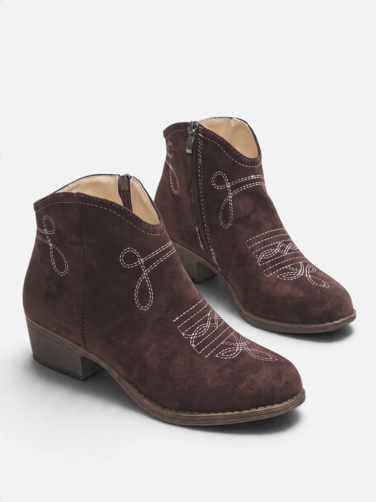 Women’s Embroidered Side Zip Ankle Cowboy Boots