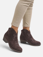 Women’s Embroidered Side Zip Ankle Cowboy Boots