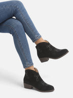 Women’s Embroidered Side Zip Ankle Cowboy Boots