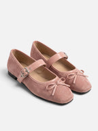 Ballerines Femme Mary Jane Daim Noeud Boucle