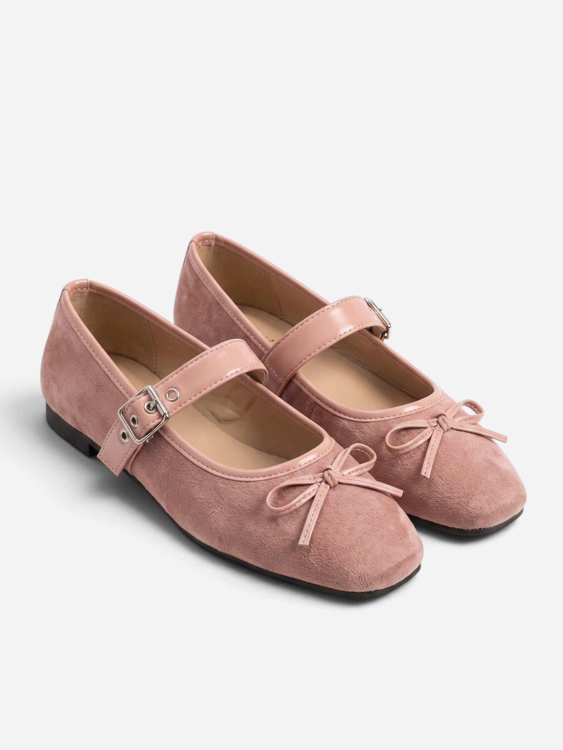 Ballerines Femme Mary Jane Daim Noeud Boucle