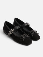 Ballerines Femme Mary Jane Daim Noeud Boucle