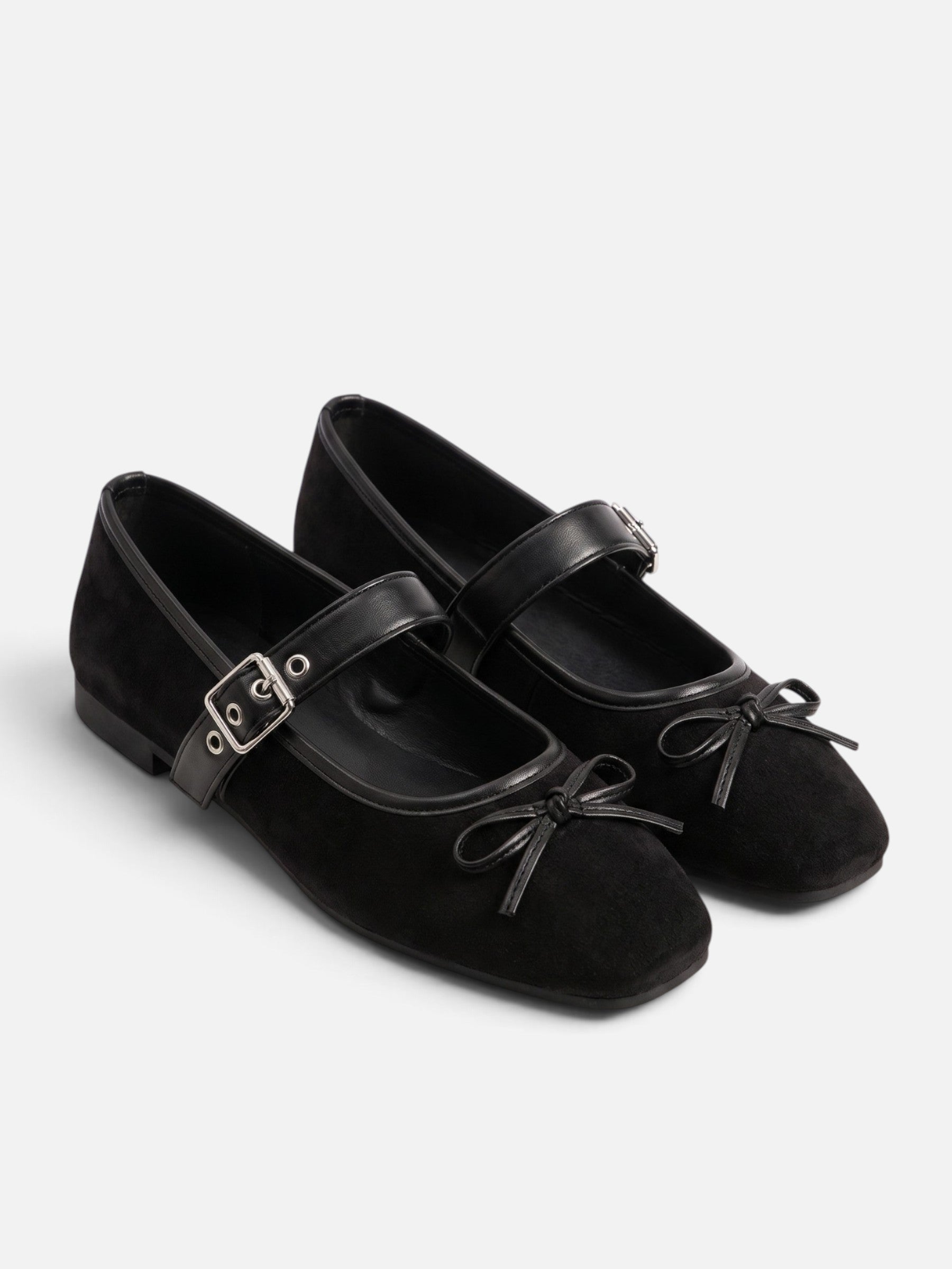 Ballerines Femme Mary Jane Daim Noeud Boucle