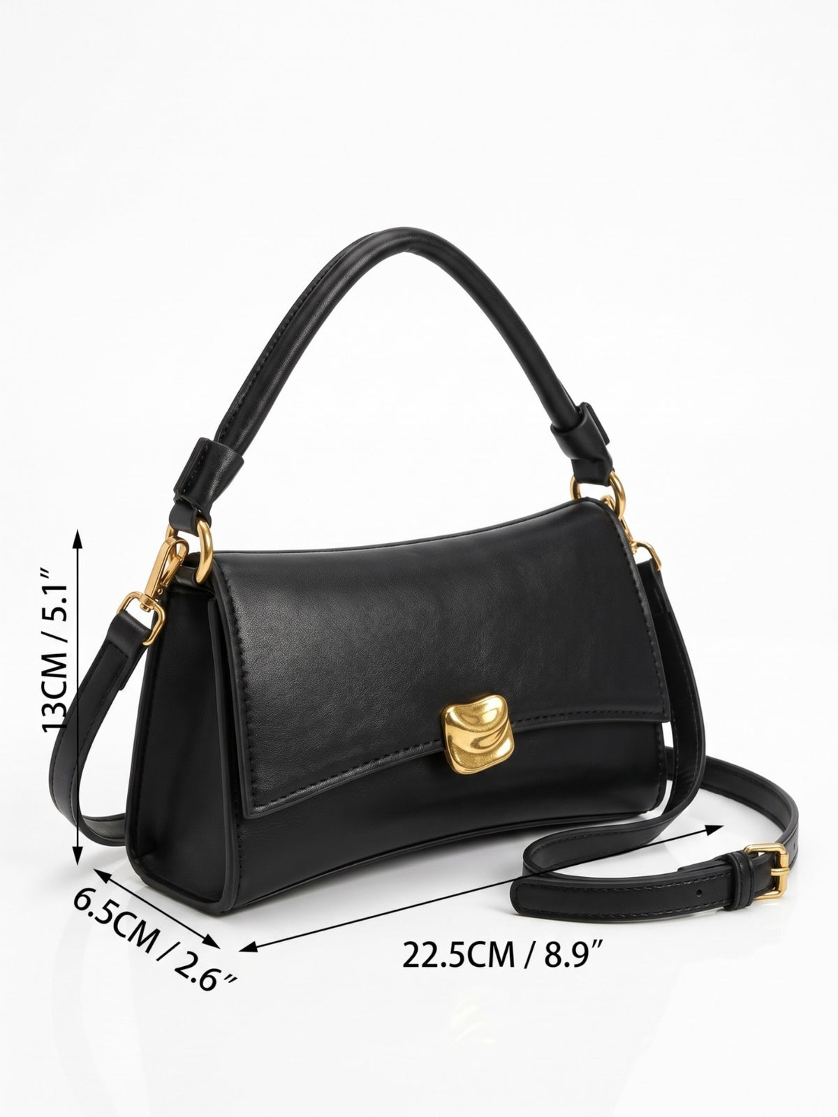 Sac Bandoulière Femme Simili Cuir Fermoir Doré
